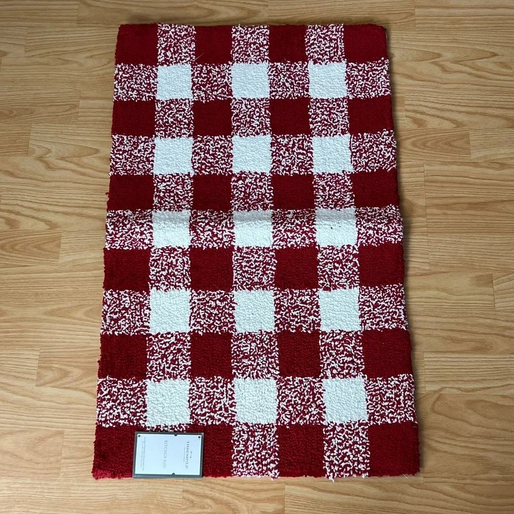 Threshold Kitchen Rug Unisex 18x30 Red Brand New Buffalo Check Cotton Plaid
